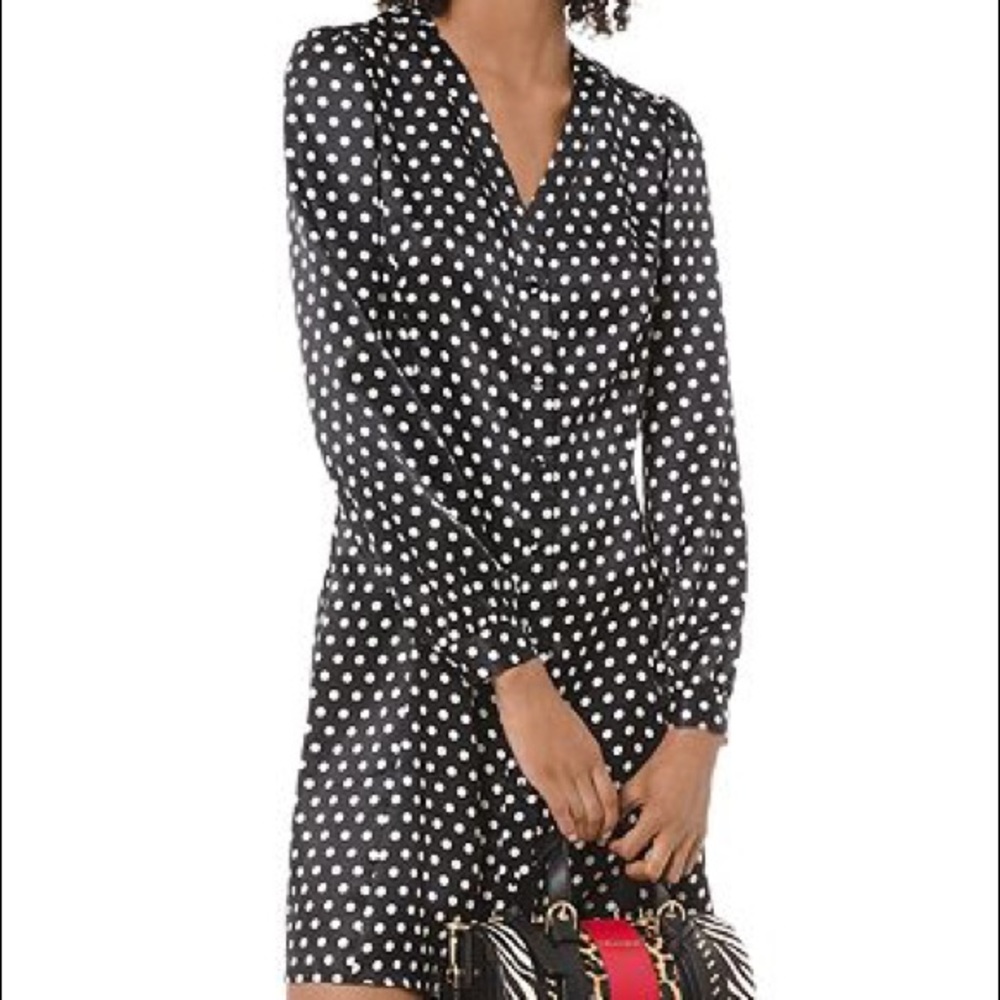 Michael Kors Satin Polka Dot Dress